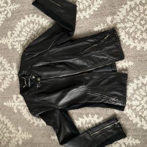 Express Black Leather Jacket Size Med